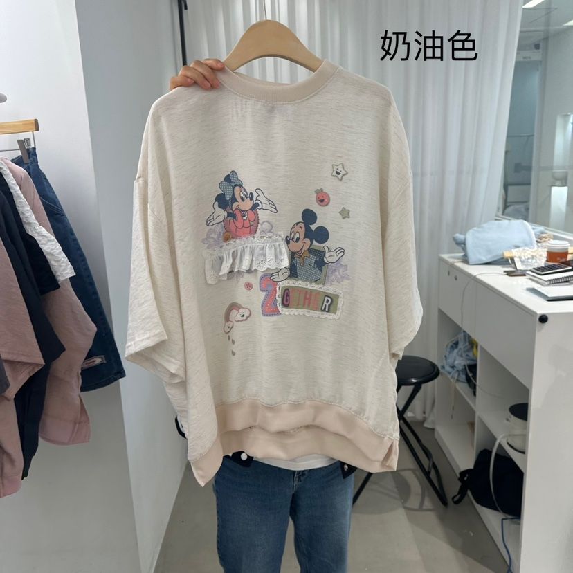 空韓國代購女裝新款推薦人氣25春夏時尚休閑職業真品熱賣T恤空T恤
