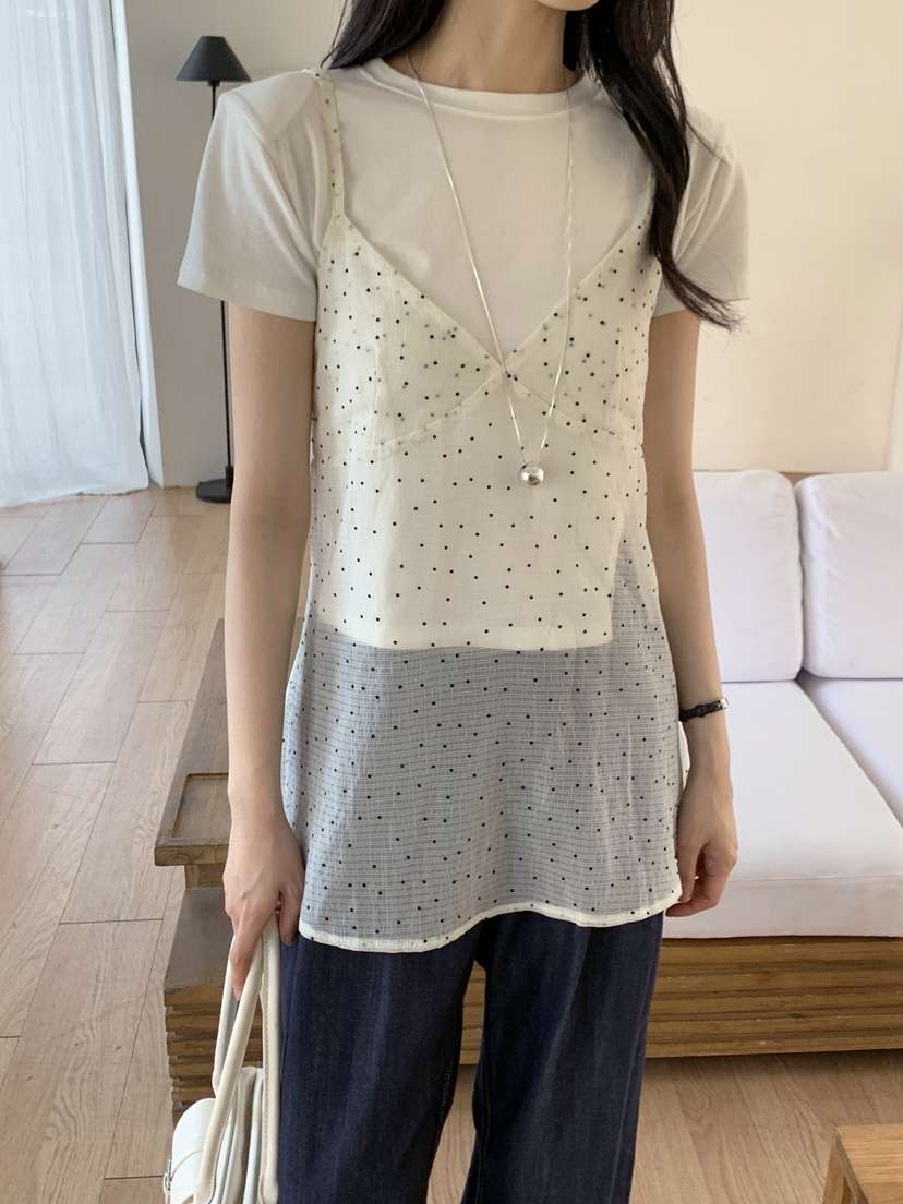 BOUND.A韓國直郵女裝新品熱賣人氣真品25春夏吊帶背心雪紡緊身BOUND.A吊帶/背心