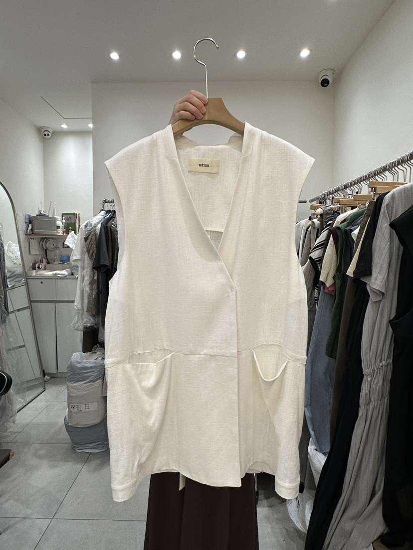 HEIZE東大門實拍女裝新品25春夏時尚熱賣人氣真品推薦馬甲亞麻HEIZE馬甲