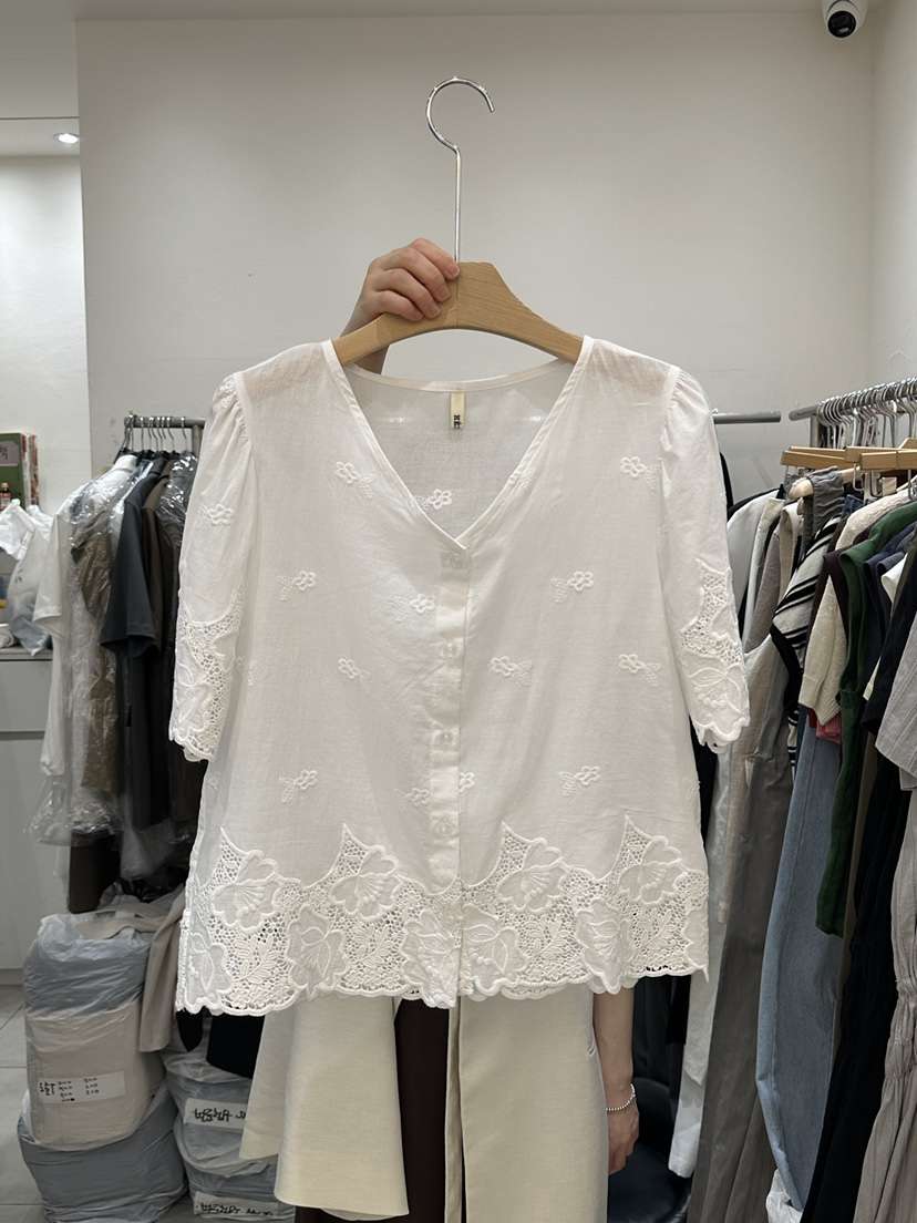 HEIZE東大門㊣代購女裝新品人氣真品25春夏推薦職業襯衫蕾絲衫HEIZE襯衫/蕾絲衫