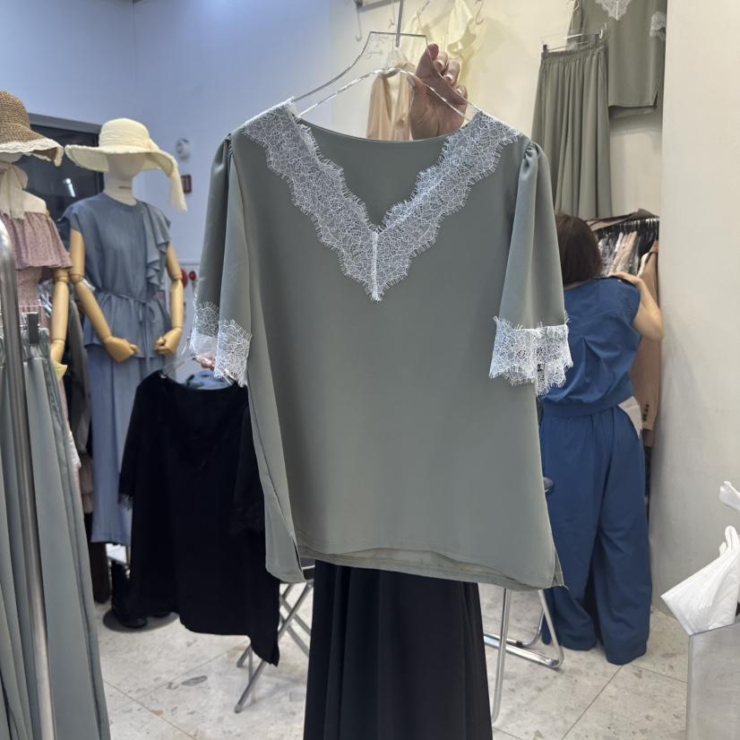 MARIGOLD韓國代購㊣女士新款休閑25春夏推薦人氣襯衫蕾絲衫MARIGOLD襯衫/蕾絲衫