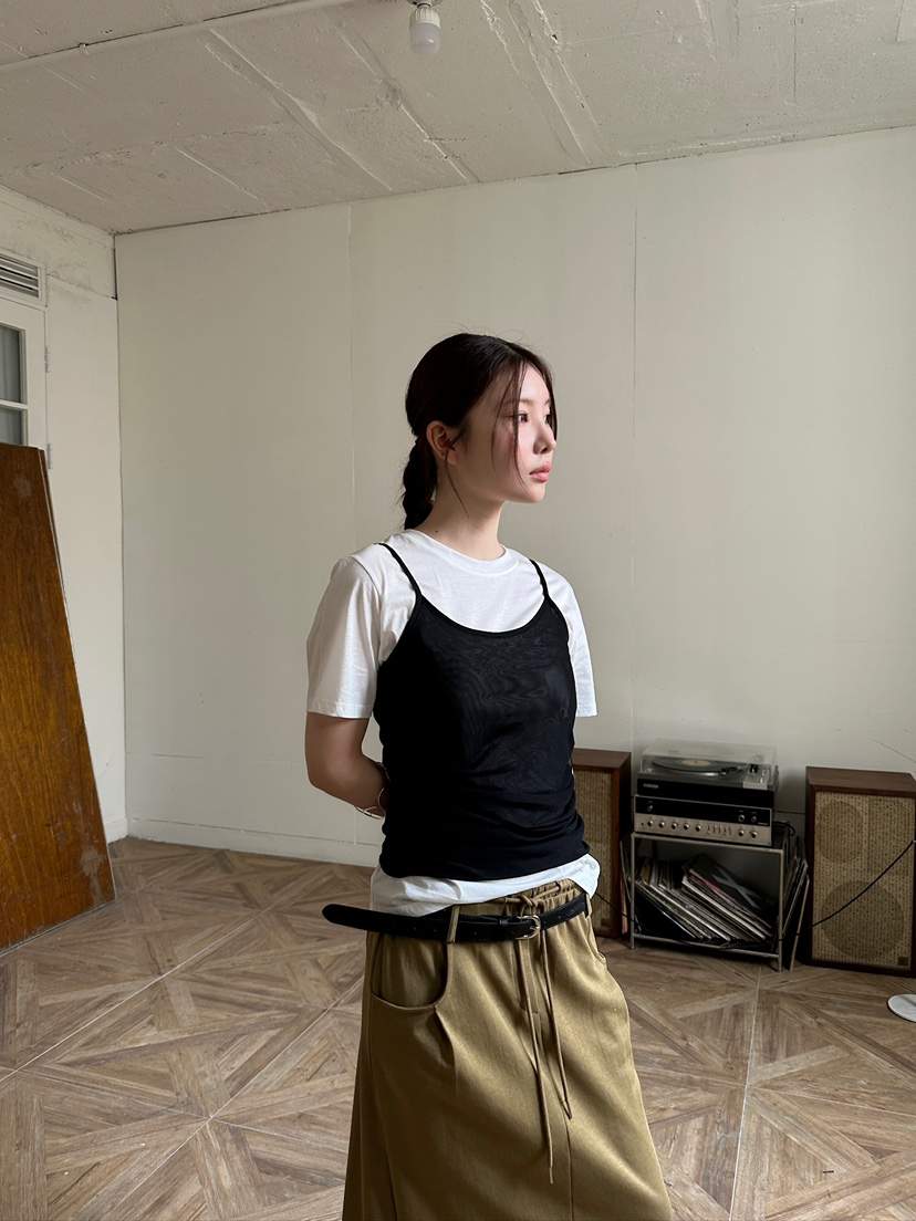 UNBOUND東大門㊣實拍女士新品休閑真品熱賣25春夏吊帶背心褶皺UNBOUND吊帶/背心