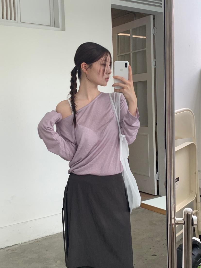 UNBOUND東大門㊣直郵女裝新品人氣真品25春夏職業時尚長袖T恤UNBOUND長袖T恤