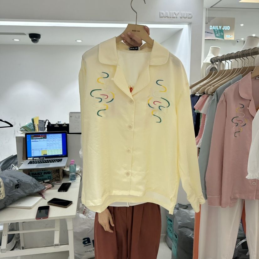 DAILYJUD韓國代購㊣女士新品25春夏時尚真品推薦襯衫蕾絲衫DAILY JUD襯衫/蕾絲衫