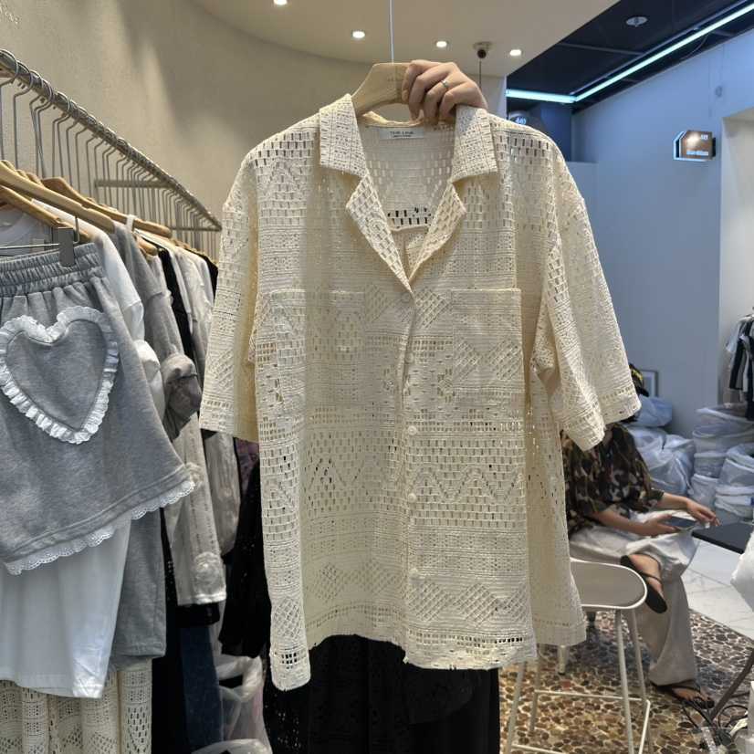 THE LINE-Q東大門㊣代購女士新品時尚休閑職業襯衫蕾絲衫THE LINE-q襯衫/蕾絲衫
