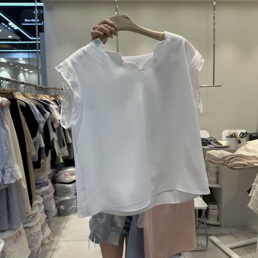 BLUE RIBBON東大門㊣代購女裝新品25春夏時尚職業襯衫蕾絲衫BLUE RIBBON襯衫/蕾絲衫