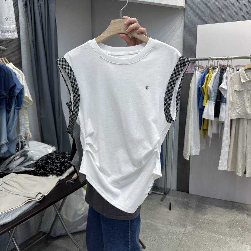 BLOOM東大門㊣直郵女裝新品時尚推薦25春夏休閑吊帶背心褶皺BLOOM-Q吊帶/背心