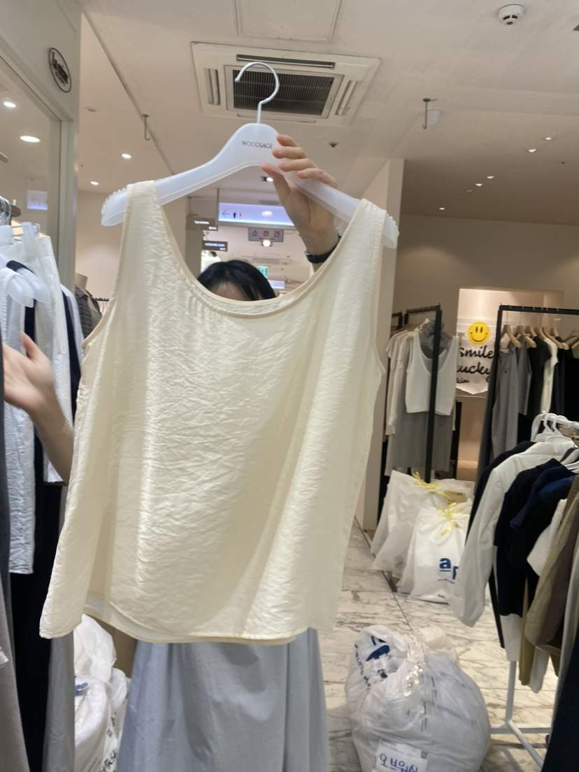 WOOD SAGE韓國直郵㊣女裝新款時尚25春夏真品休閑吊帶背心WOOD SAGE吊帶/背心
