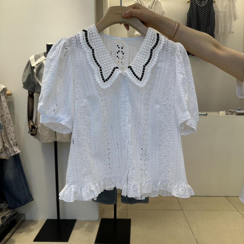 2nd B-S韓國代購㊣女士新品時尚真品25春夏職業襯衫蕾絲衫2nd B-S襯衫/蕾絲衫