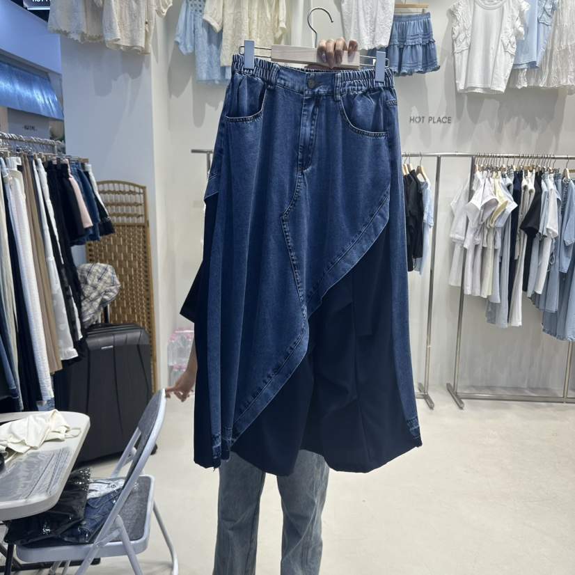 HOT PLACE東大門㊣實拍女士新品時尚職業熱賣休閑長裙褶皺HOT PLACE/DREAM GIRIS長裙