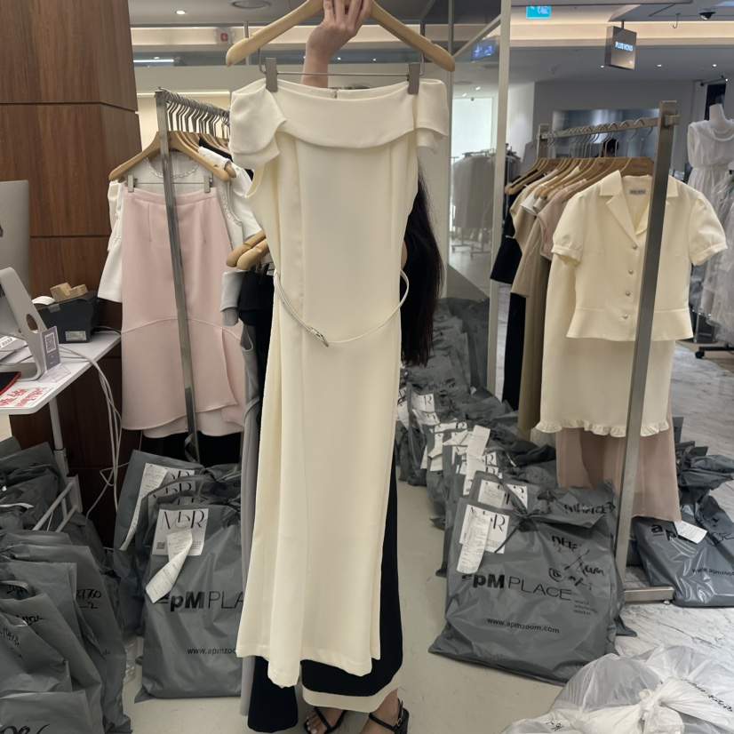 MER東大門㊣代購女士新品人氣時尚熱賣25春夏推薦連衣裙含腰帶MER/ANGELO BIANCO連衣裙