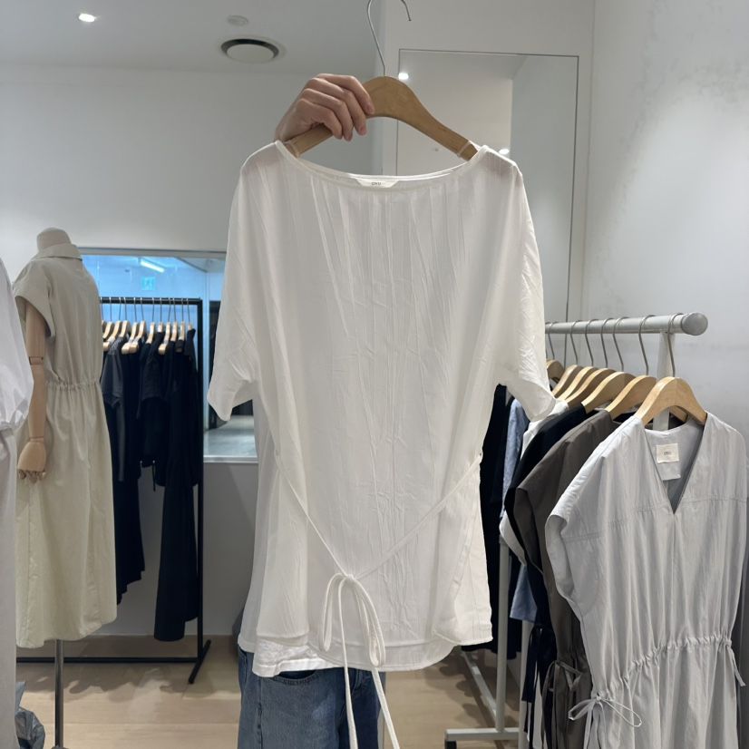 OVU東大門㊣實拍女裝新款時尚真品熱賣職業襯衫蕾絲衫含腰繩OVU襯衫/蕾絲衫