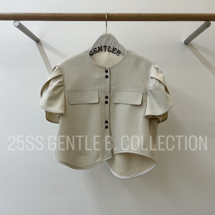 GENTLE B韓國代購㊣女裝新品時尚真品25春夏休閑襯衫蕾絲衫GENTLE B襯衫/蕾絲衫