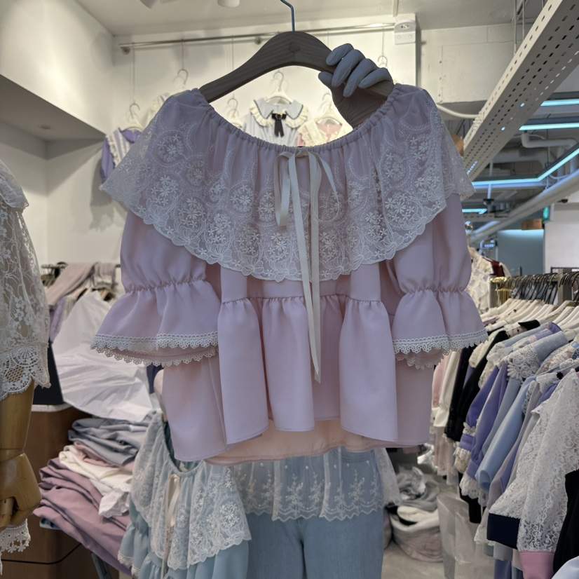 PAPA韓國直郵㊣女裝新品真品時尚推薦職業熱賣25春夏襯衫蕾絲衫PAPA襯衫/蕾絲衫