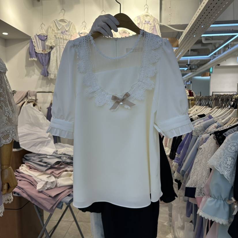 PAPA東大門㊣代購女裝新品熱賣時尚休閑推薦人氣襯衫蕾絲衫PAPA襯衫/蕾絲衫