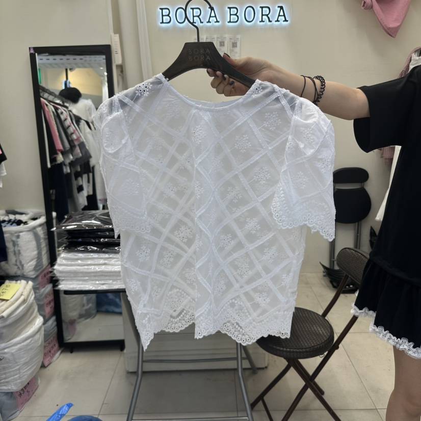 BORA BORA東大門㊣實拍女士新款熱賣休閑25春夏襯衫蕾絲衫BORA BORA襯衫/蕾絲衫