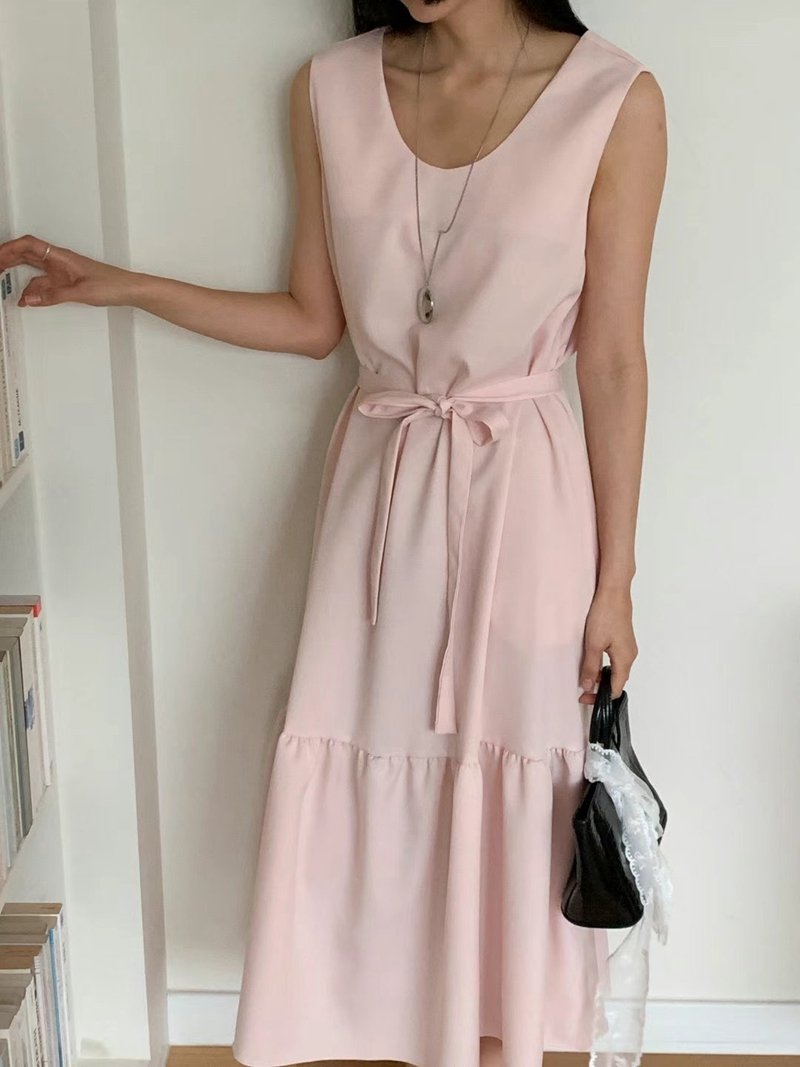 STYLE LOUNGE韓國直郵㊣女士新款25春夏推薦職業連衣裙含腰繩STYLE LOUNGE連衣裙