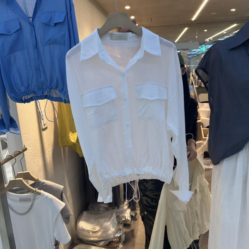 LULULALLA東大門㊣代購女士新品休閑25春夏時尚推薦襯衫蕾絲衫LULULALLA襯衫/蕾絲衫
