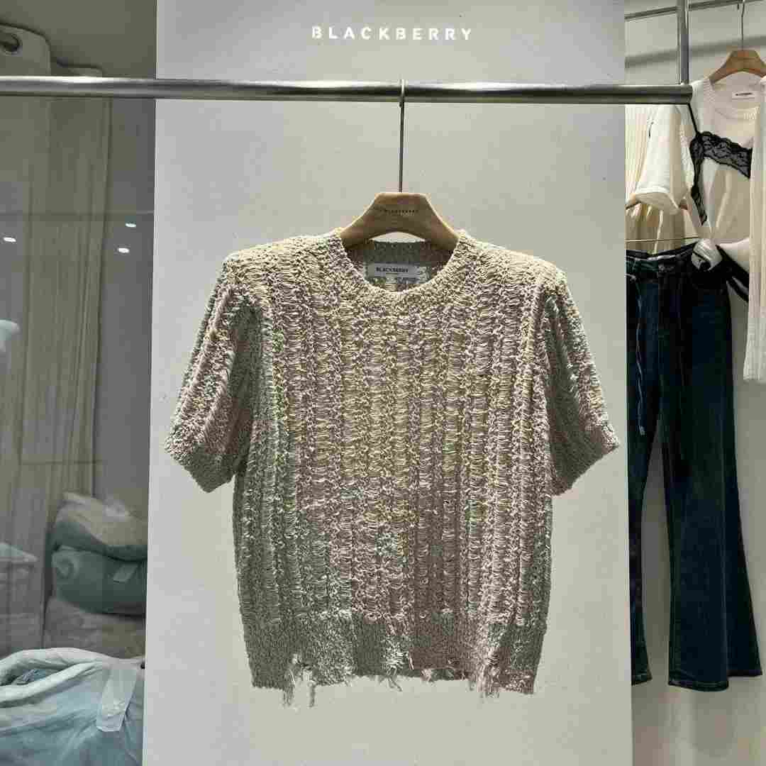 BLACKBERRY韓國直郵㊣女士新品推薦25春夏熱賣時尚針織衫圓領BLACKBERRY針織衫