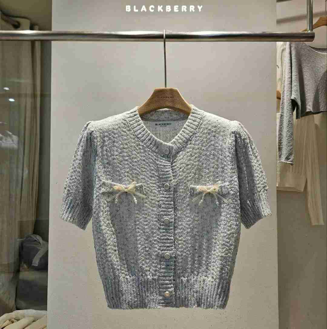 BLACKBERRY韓國代購㊣女士新款休閑真品時尚職業25春夏針織衫BLACKBERRY針織衫