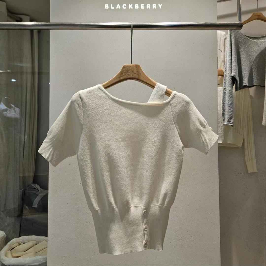 BLACKBERRY韓國代購㊣女裝新品職業25春夏真品推薦熱賣人氣T恤BLACKBERRYT恤