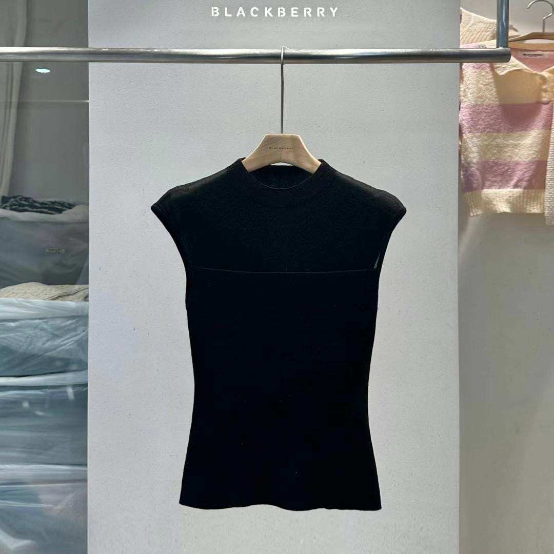 BLACKBERRY韓國代購㊣女士新品25春夏真品推薦人氣針織衫透明BLACKBERRY針織衫