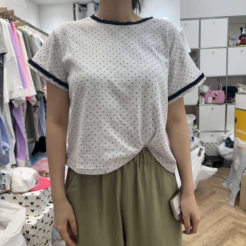 DE LINE韓國直郵㊣女裝新款時尚推薦休閑職業熱賣25春夏T恤DE LINET恤
