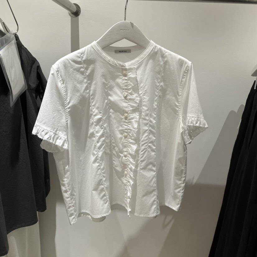 HELVETICA東大門㊣實拍女裝新款職業真品休閑襯衫蕾絲衫荷葉邊HELVETICA襯衫/蕾絲衫