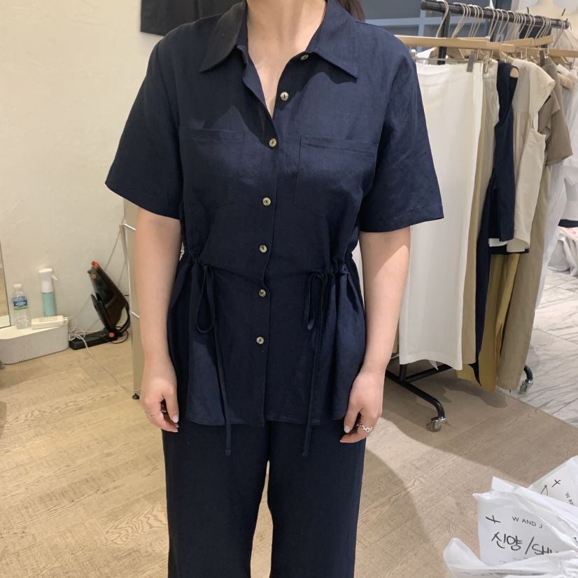 W AND J韓國直郵㊣女士新款25春夏真品熱賣休閑襯衫蕾絲衫W AND J襯衫/蕾絲衫