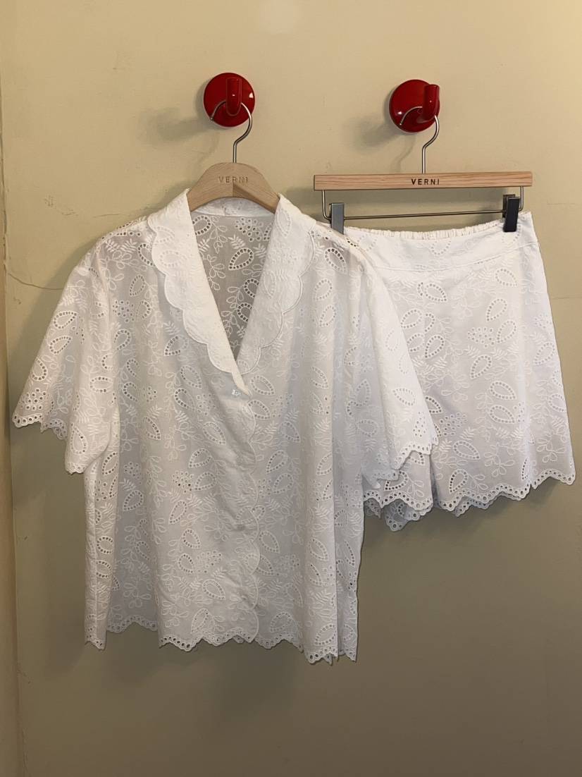 VERNI韓國代購㊣女士新款職業時尚25春夏推薦熱賣休閑套裝刺繡VERNI套裝