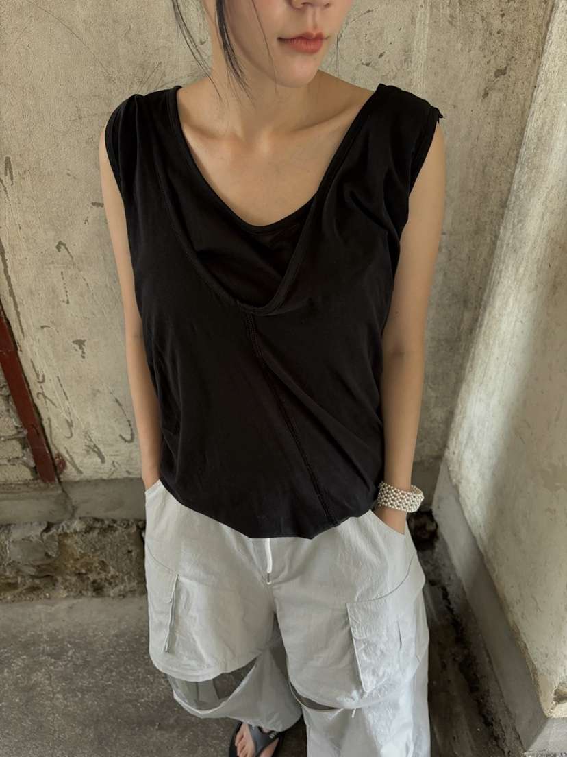 FRANC—L東大門㊣實拍女裝新款推薦職業25春夏休閑吊帶背心FRANC吊帶/背心