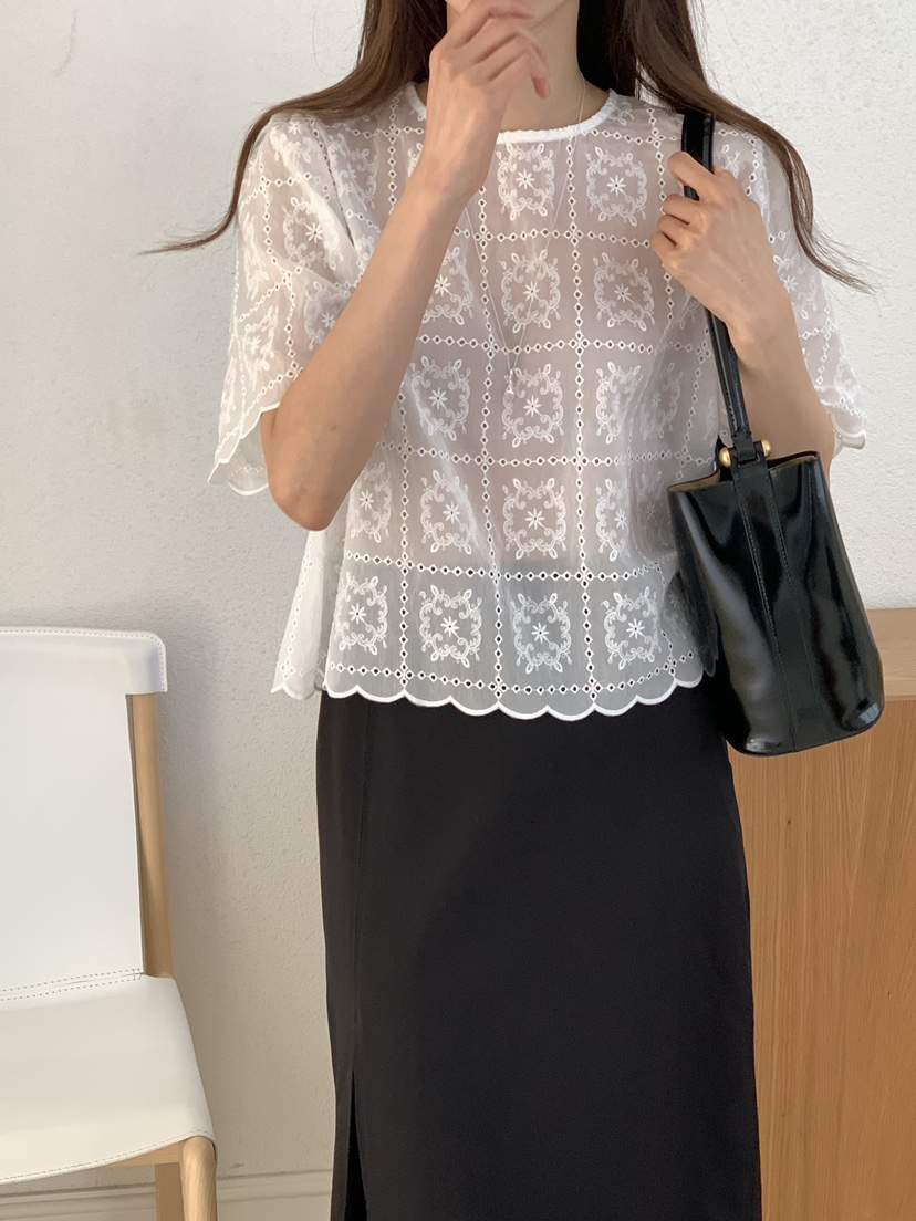 FRILL-T東大門㊣實拍女裝新品人氣熱賣真品休閑襯衫蕾絲衫FRILL-T襯衫/蕾絲衫