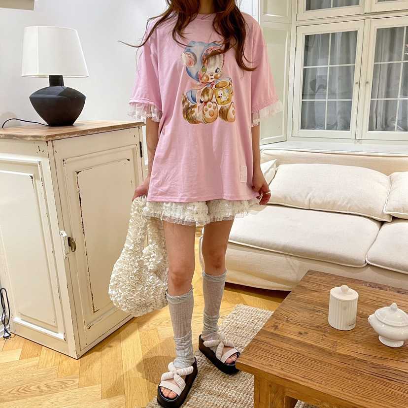 BOUTIQUE-L韓國代購㊣女裝新款熱賣職業25春夏時尚T恤斗篷BOUTIQUE-LT恤
