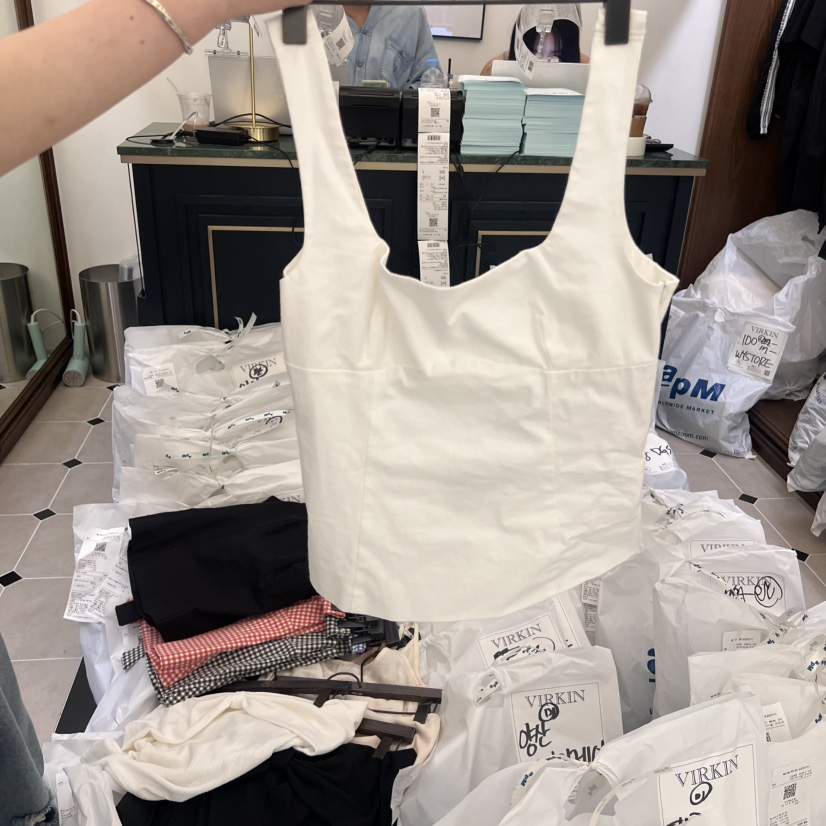 VIRKIN韓國代購㊣女裝新品休閑職業時尚人氣推薦25春夏吊帶背心VIRKIN吊帶/背心