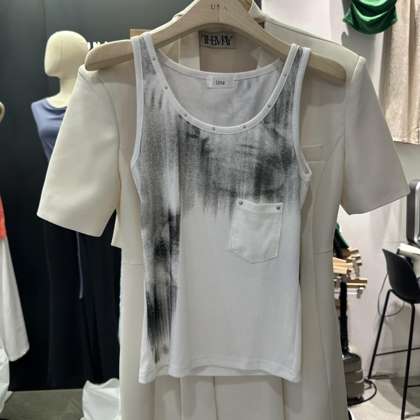 UNA/THE MAY東大門㊣代購女裝新款休閑真品推薦吊帶背心口袋THEMAY/UNA吊帶/背心