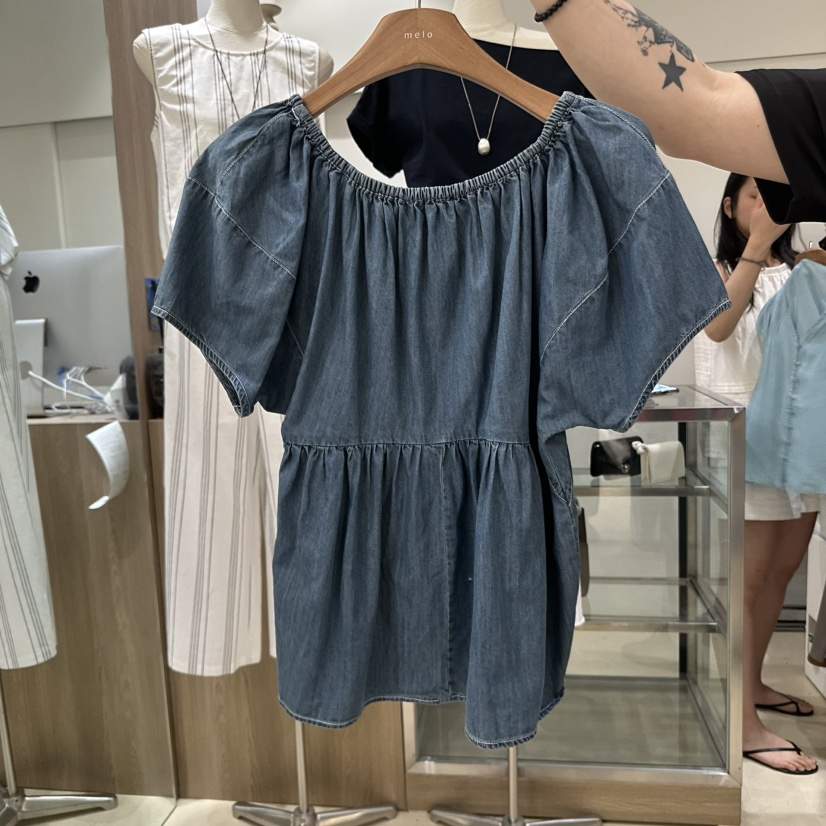 MELO東大門㊣實拍女裝新款推薦人氣時尚真品襯衫蕾絲衫泡泡袖MELO襯衫/蕾絲衫