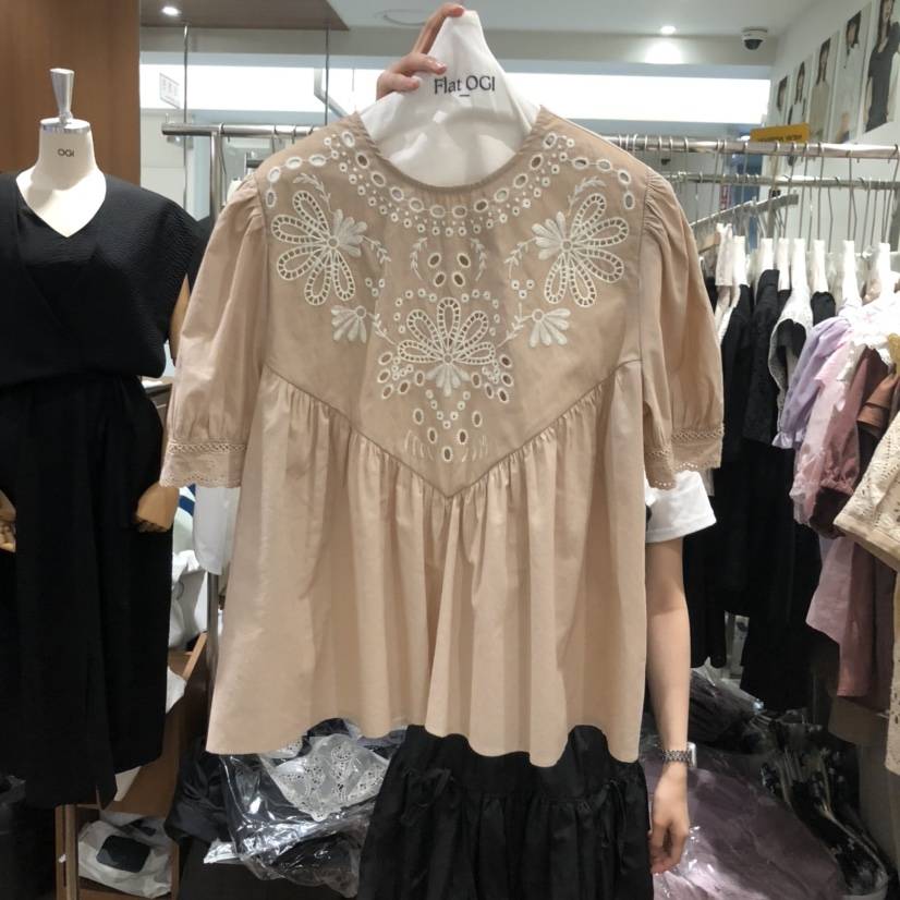 OGI韓國代購㊣女士新品人氣真品熱賣推薦時尚職業襯衫蕾絲衫FLat OGI襯衫/蕾絲衫