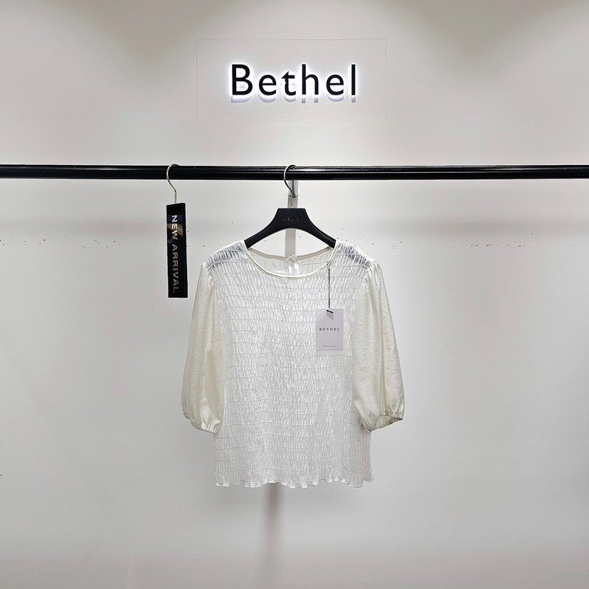 BETHEL韓國直郵㊣女士新品時尚25春夏職業推薦休閑襯衫蕾絲衫BETHEL襯衫/蕾絲衫