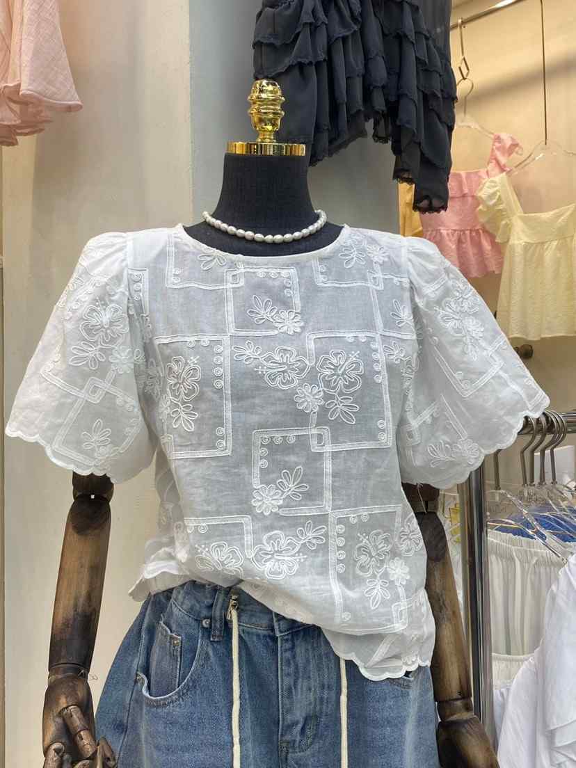 BLACK BIJOU韓國直郵㊣女裝新品人氣25春夏職業襯衫蕾絲衫BLACK BIJOU襯衫/蕾絲衫