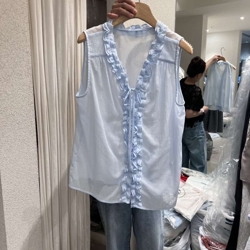 SSEMIENNE韓國直郵㊣女裝新款熱賣時尚25春夏真品襯衫蕾絲衫SSEMIENNE襯衫/蕾絲衫