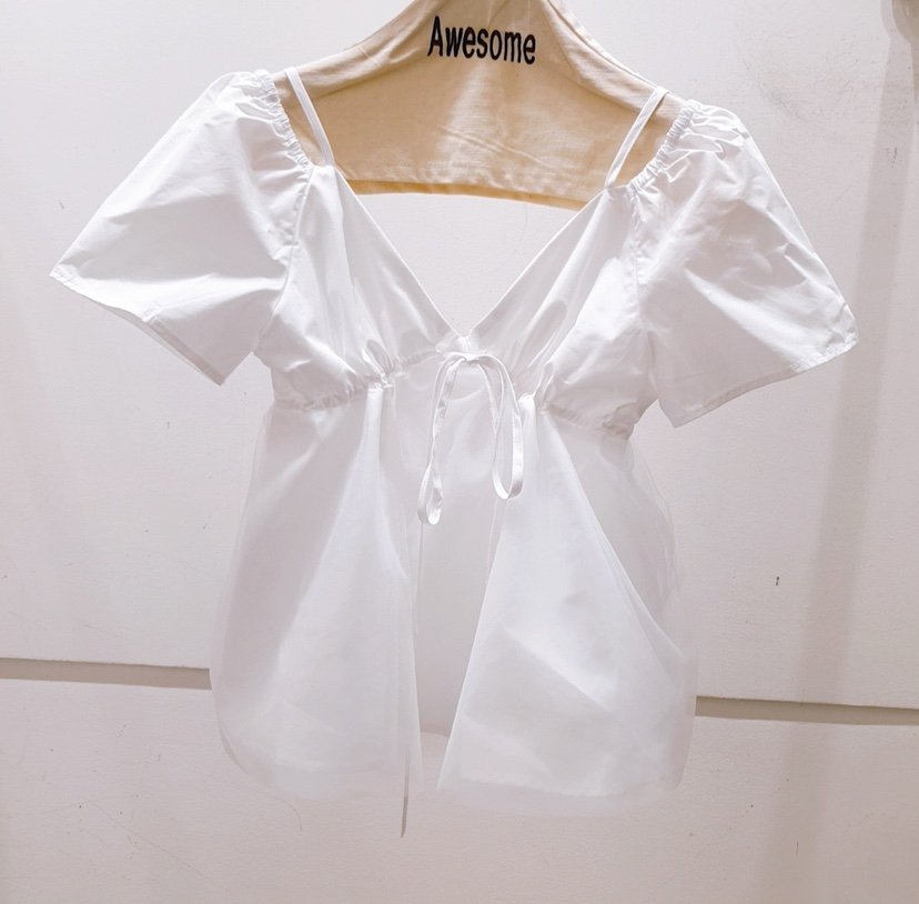 AWESOME-P東大門㊣直郵女裝新款人氣休閑時尚襯衫蕾絲衫雪紡AWESOME-P襯衫/蕾絲衫