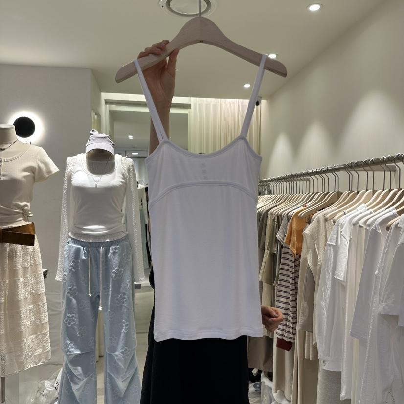 LIL韓國代購㊣女士新品推薦人氣休閑25春夏吊帶背心不含內搭紐扣LIL吊帶/背心
