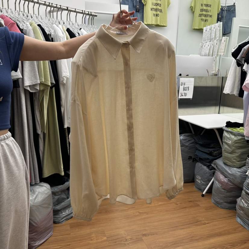 GABIZON韓國直郵㊣女裝新品真品熱賣25春夏襯衫蕾絲衫天絲亞麻GABIZON襯衫/蕾絲衫