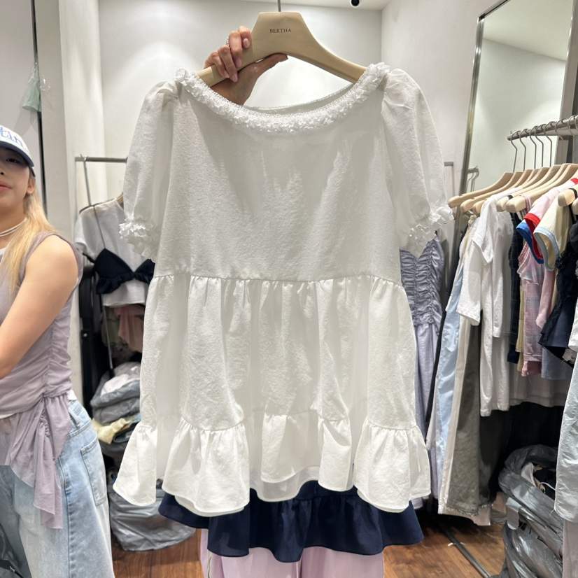 BERTHA東大門㊣直郵女裝新品真品25春夏推薦休閑襯衫蕾絲衫BERTHA襯衫/蕾絲衫