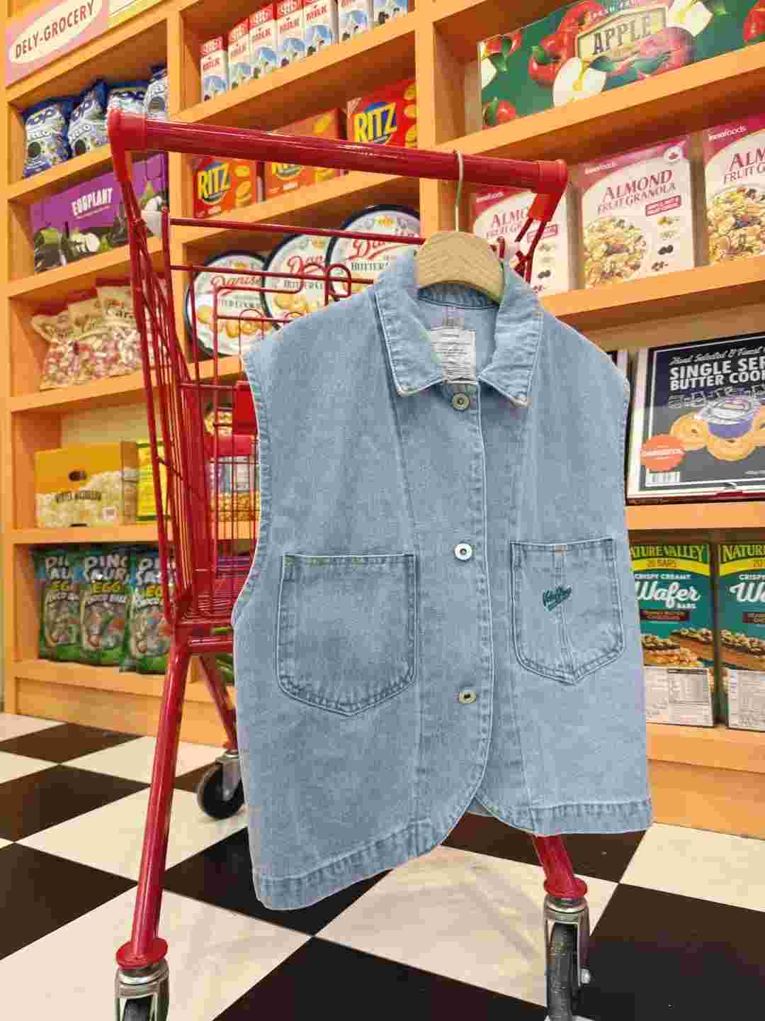 STANDING東大門㊣代購女裝新款真品熱賣推薦休閑馬甲刺繡復古STANDING馬甲