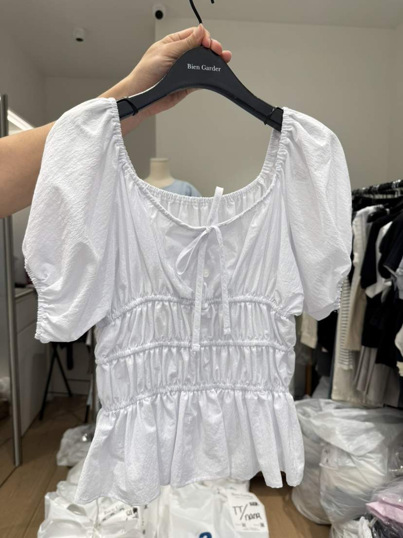 BIEN GARDER韓國代購㊣女士新品時尚真品25春夏襯衫蕾絲衫BIEN GARDER襯衫/蕾絲衫