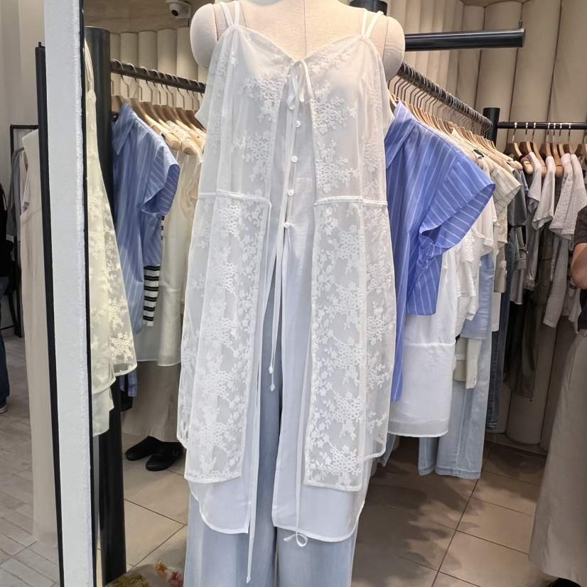 OUS/INCH-L韓國直郵㊣女裝新品人氣真品連衣裙假兩件蕾絲OUS/INCH連衣裙