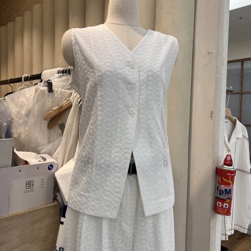 OUS/INCH-L東大門㊣直郵女裝新品人氣時尚職業馬甲棉質蕾絲OUS/INCH馬甲