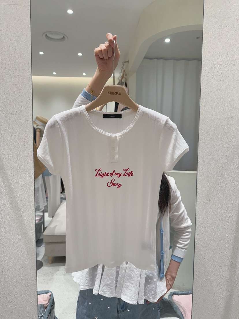 MARKE-P東大門㊣直郵女裝新品人氣熱賣時尚真品25春夏T恤刺繡MARKE-PT恤