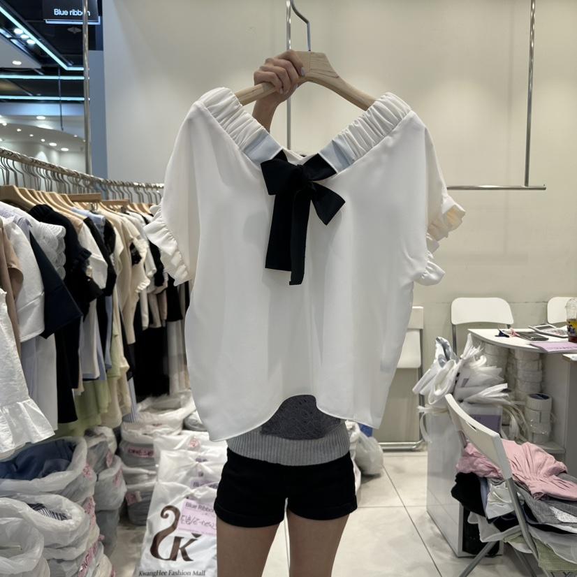 BLUE RIBBON韓國代購㊣女裝新品職業熱賣25春夏襯衫蕾絲衫BLUE RIBBON襯衫/蕾絲衫